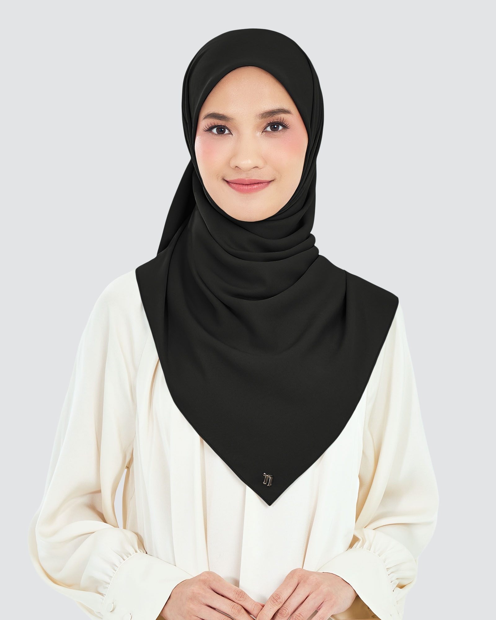 AIRE CHIFFON SQUARE - BLACK