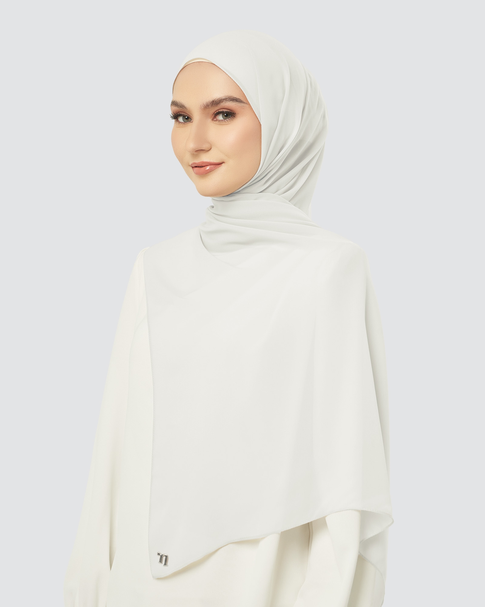 CLOUD CHIFFON SHAWL - SILICA