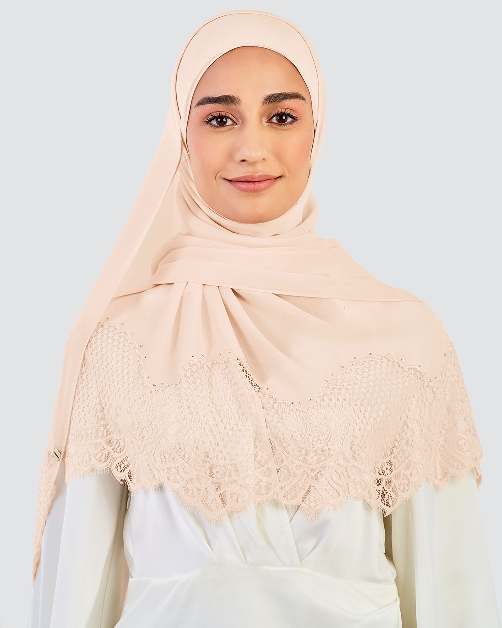 JANNA LACE CRYSTAL SHAWL - CANTALOUPE