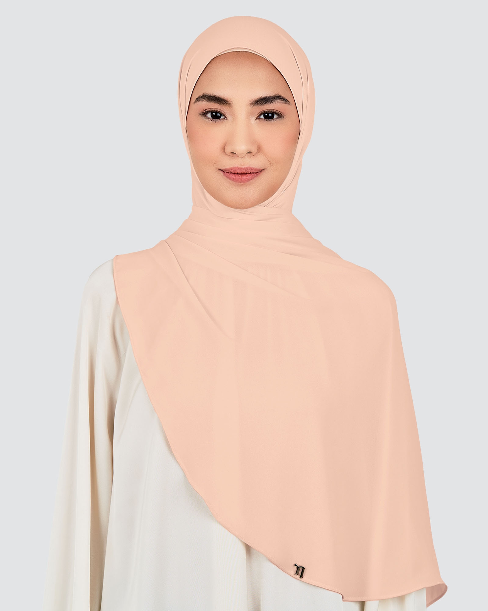 LONG CHIFFON SHAWL - APRICOT