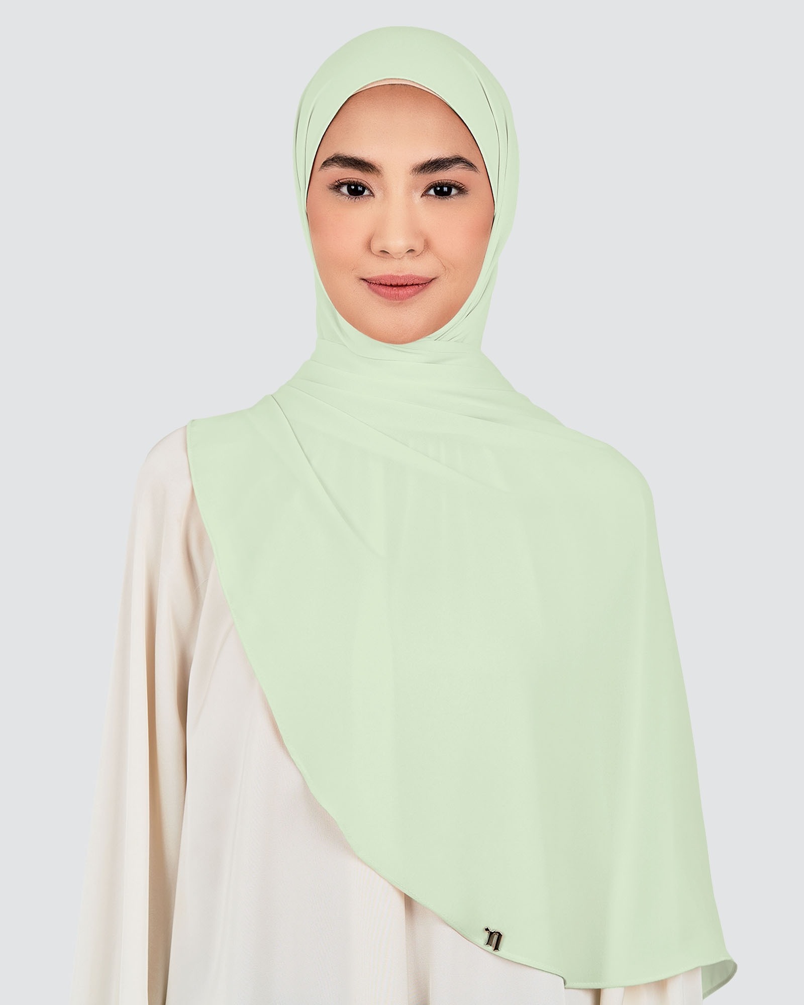 LONG CHIFFON SHAWL - HONEYDEW