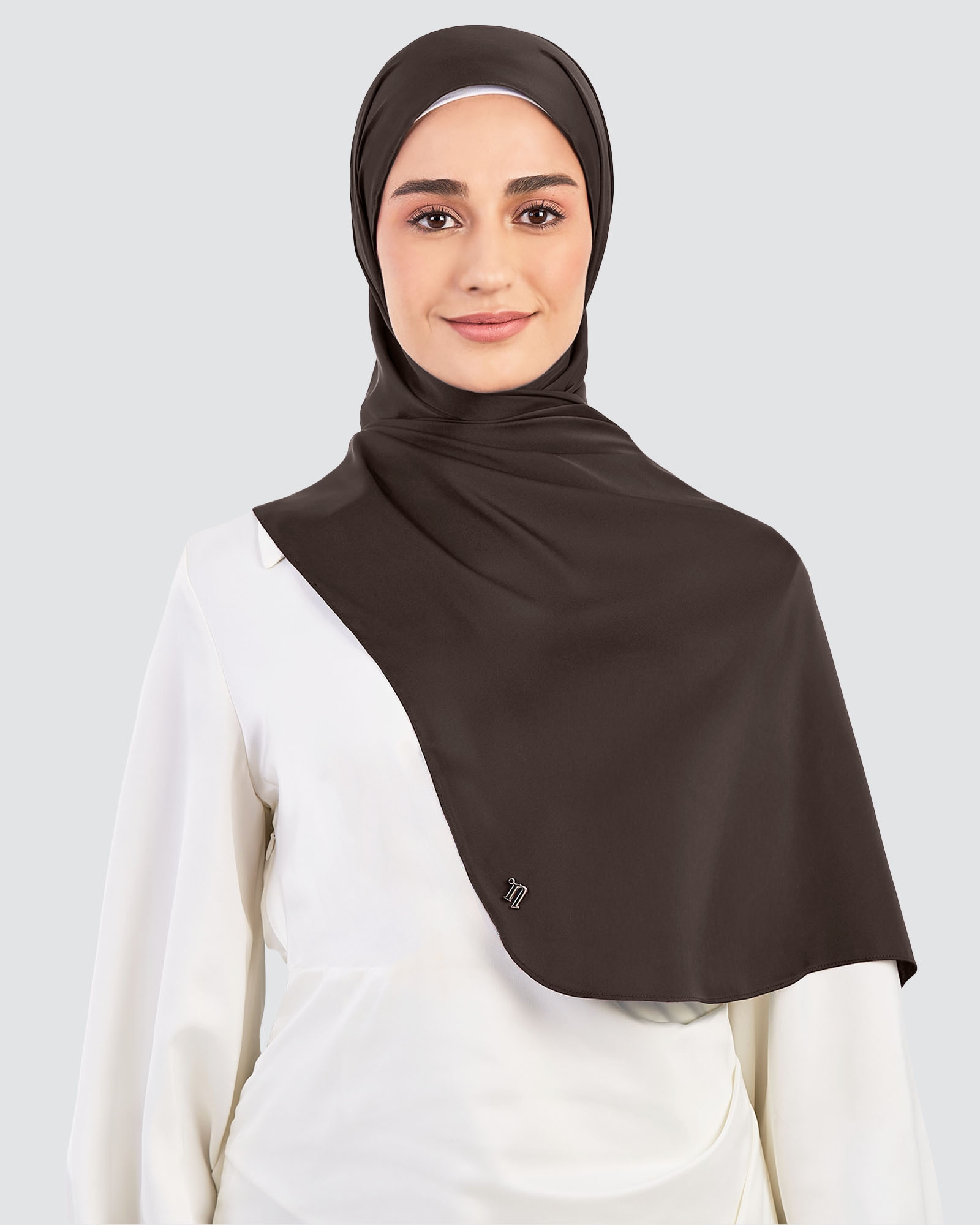 LUNA SATIN SHAWL - GANACHE