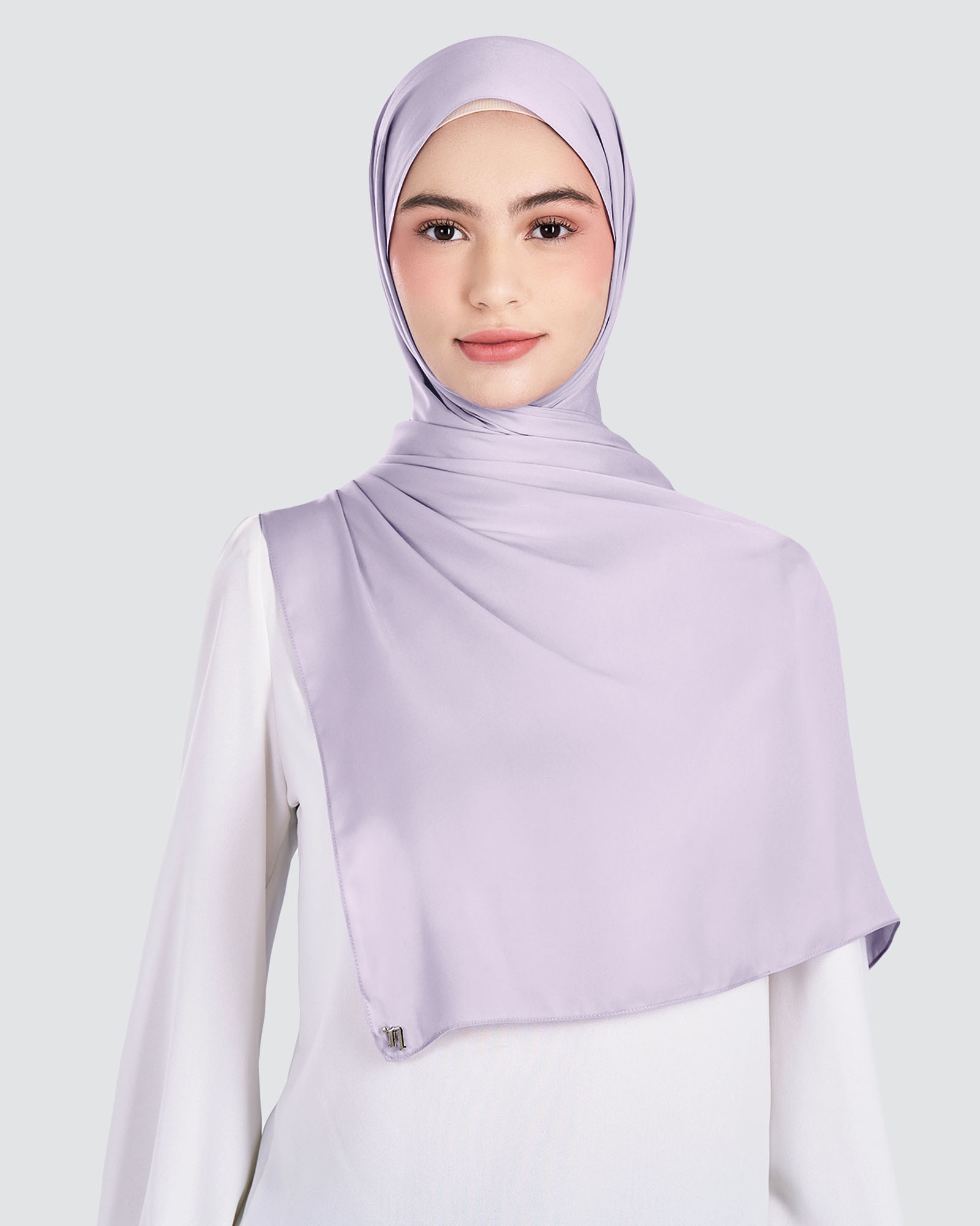 MARISA MATTE SATIN SHAWL - LILAC