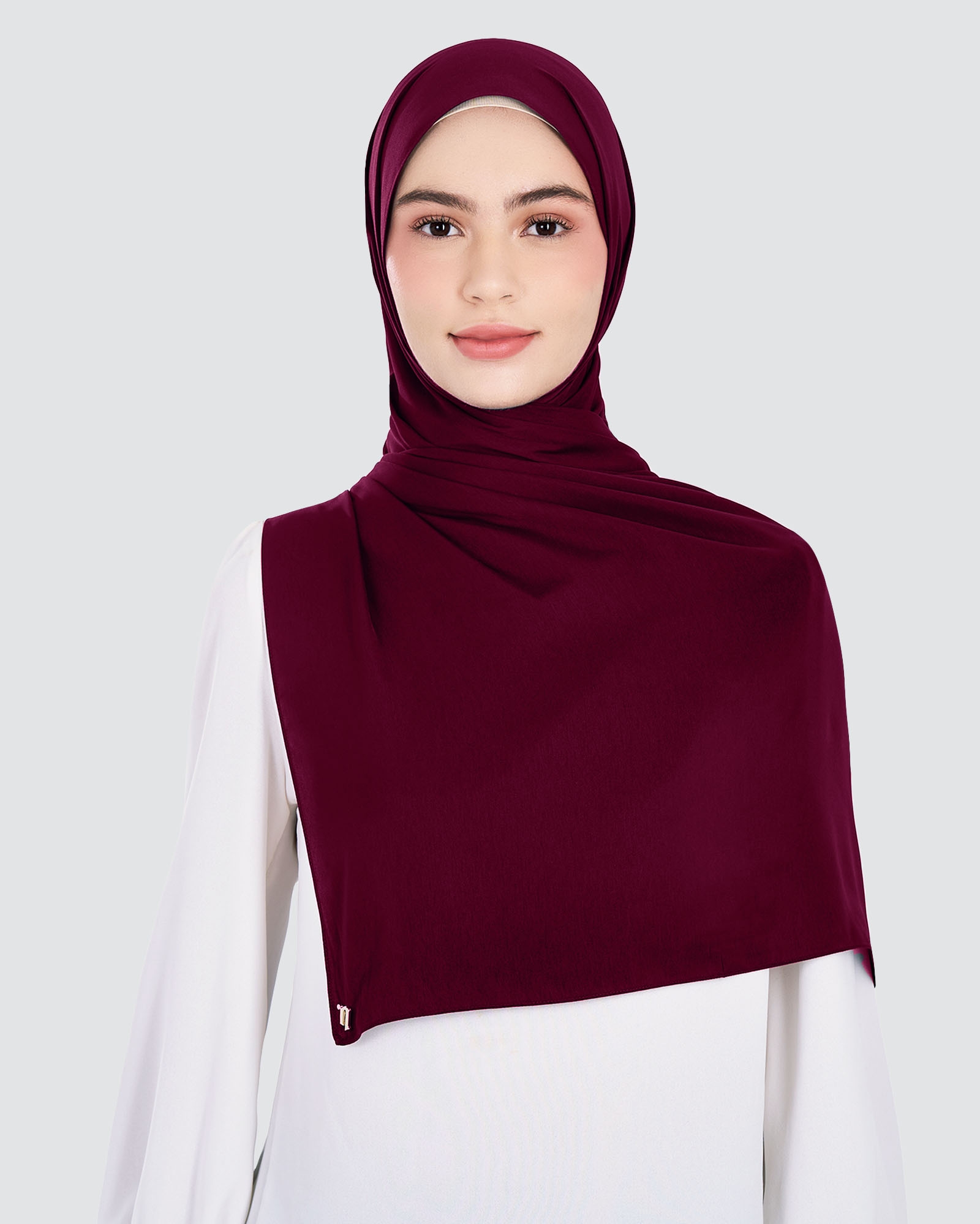 MARISA MATTE SATIN SHAWL - RUBY