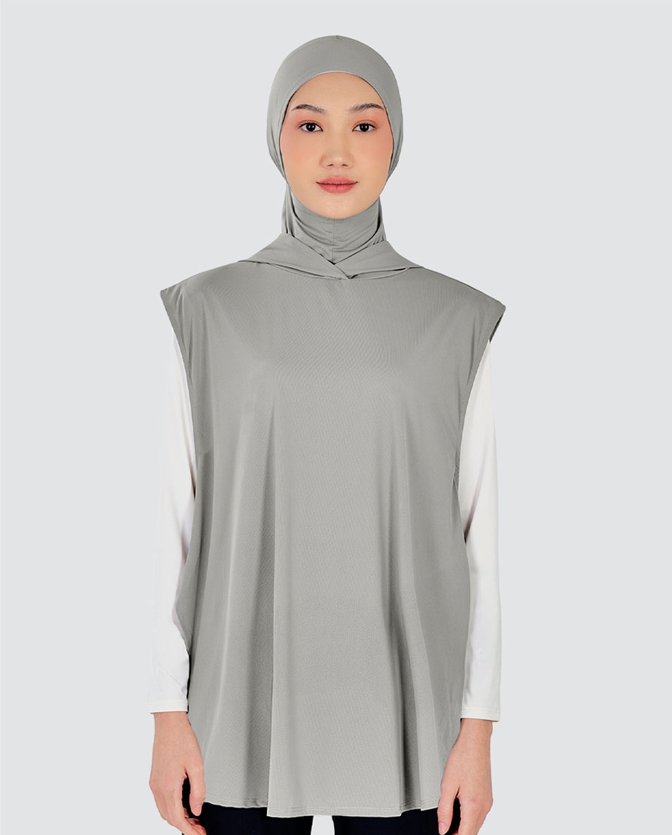 nPOWER HOODIE VEST HIJAB MAXI - WILLOW