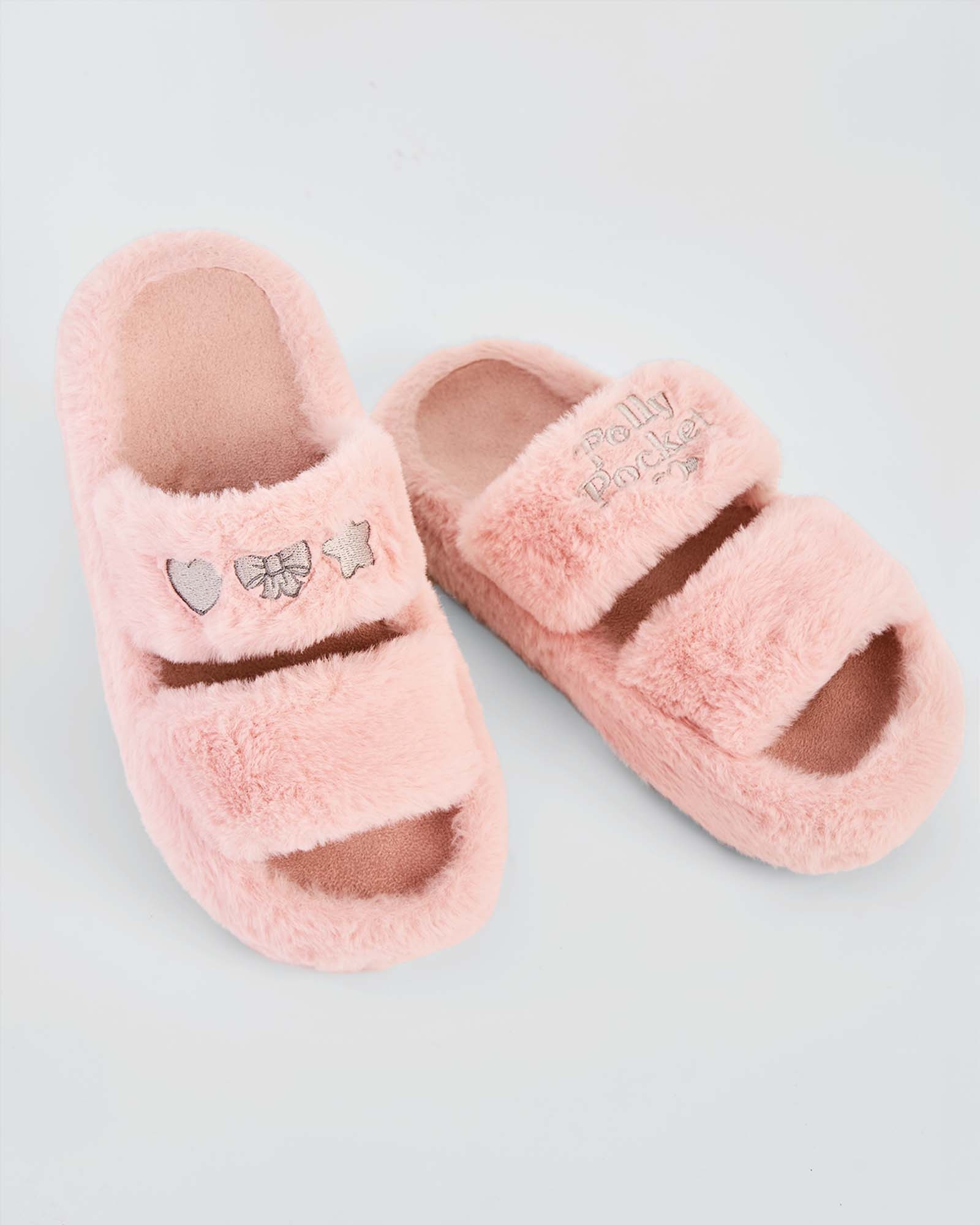 POLLY POCKET X NAELOFAR PLUSH SLIPPERS - FUZZY PINK