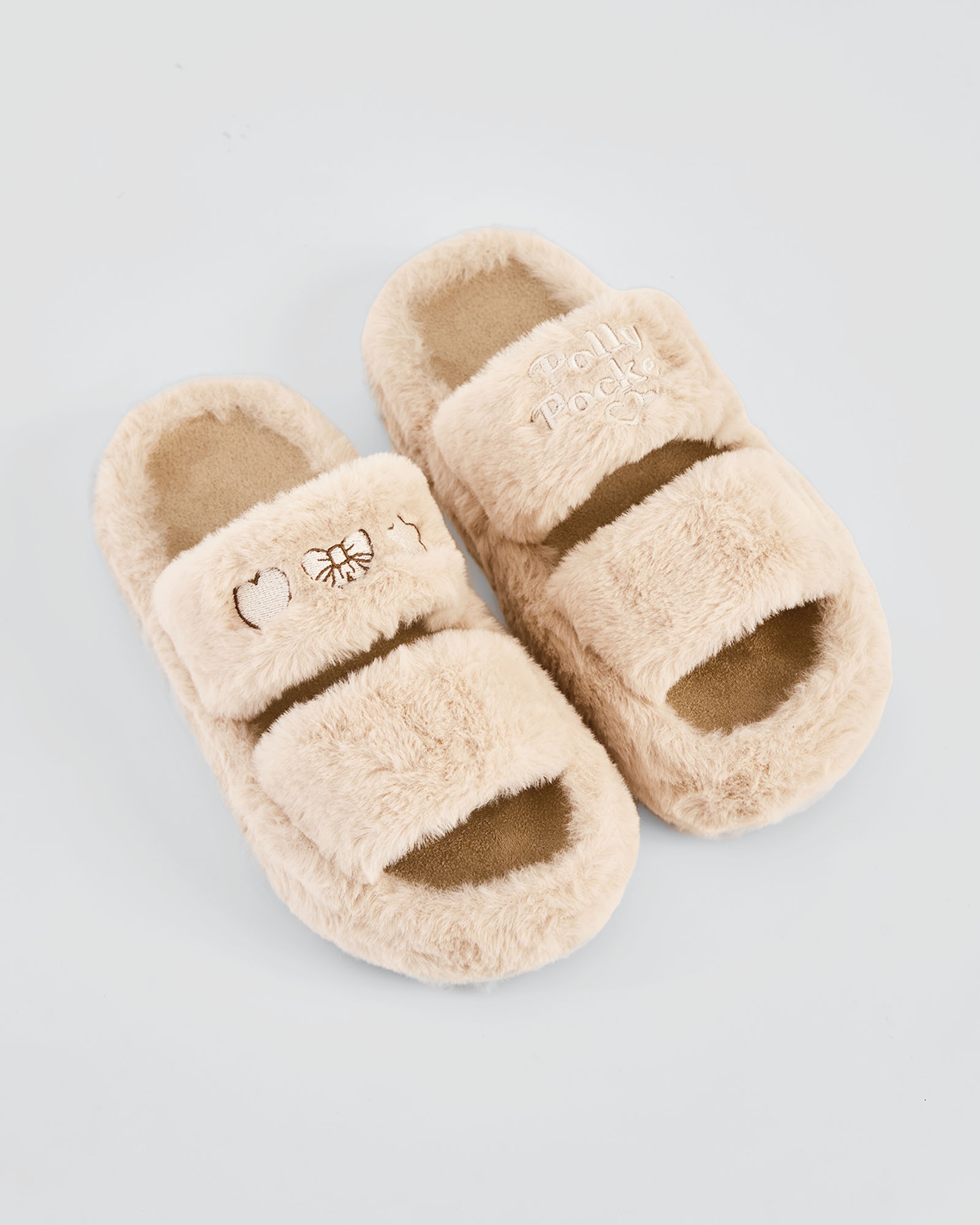 POLLY POCKET X NAELOFAR PLUSH SLIPPERS - MISTY CREAM