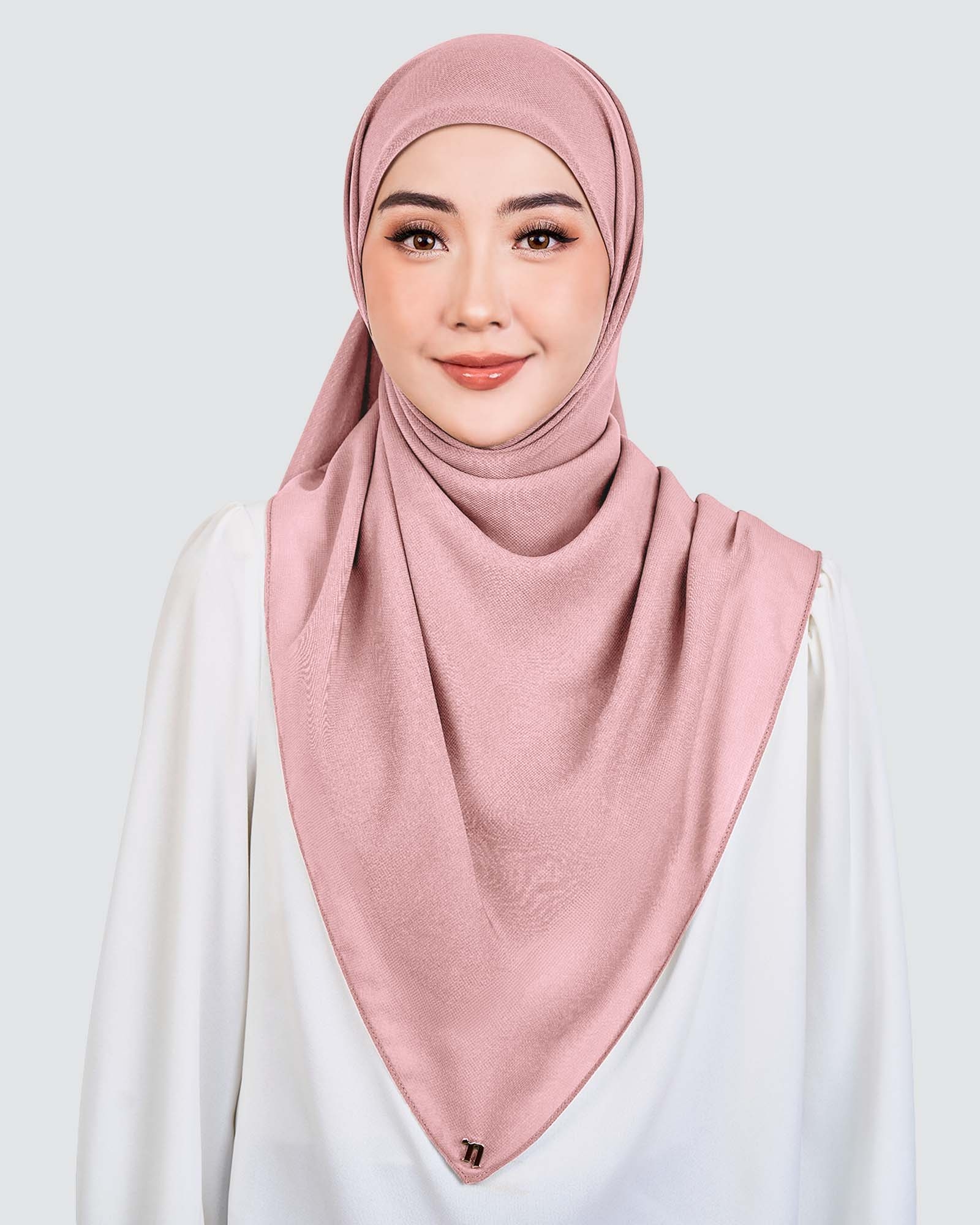 YASMINE WOOL CHIFFON SQUARE - DUSTY LILAC