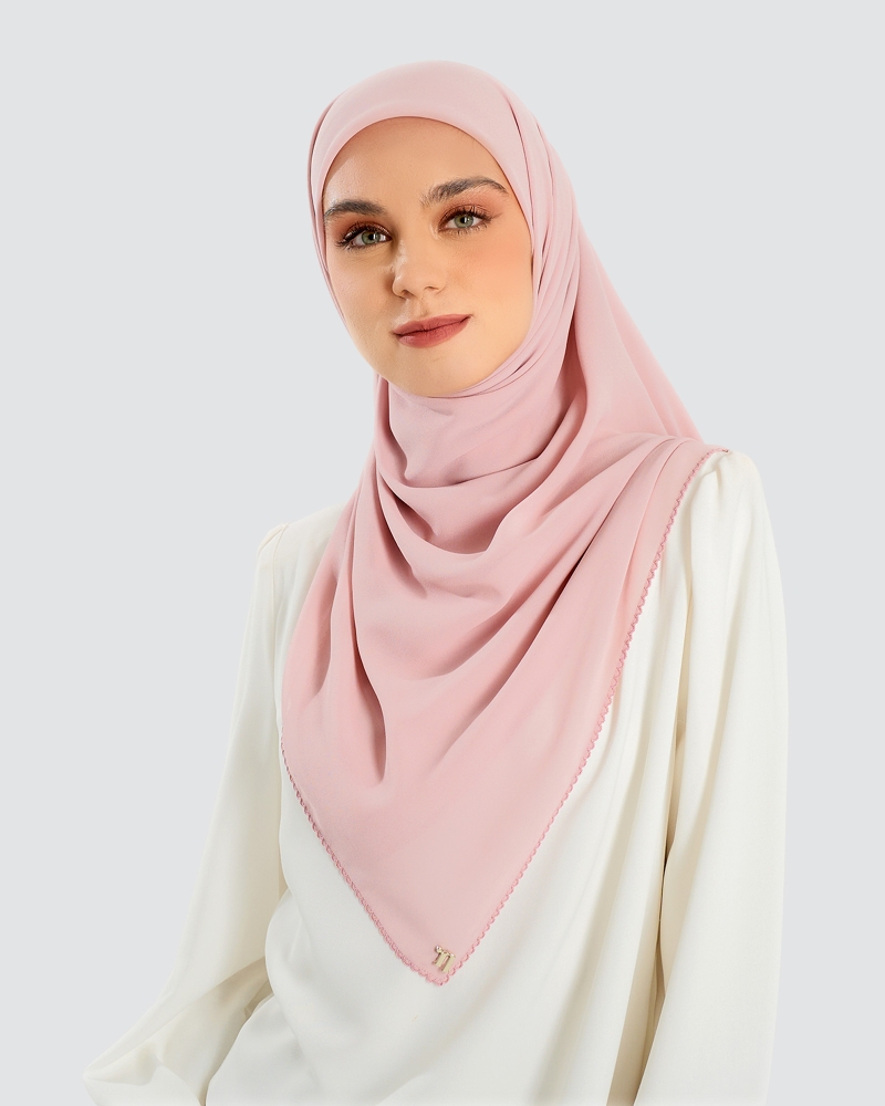 DELILAH CHIFFON SQUARE - ROSE BLUSH