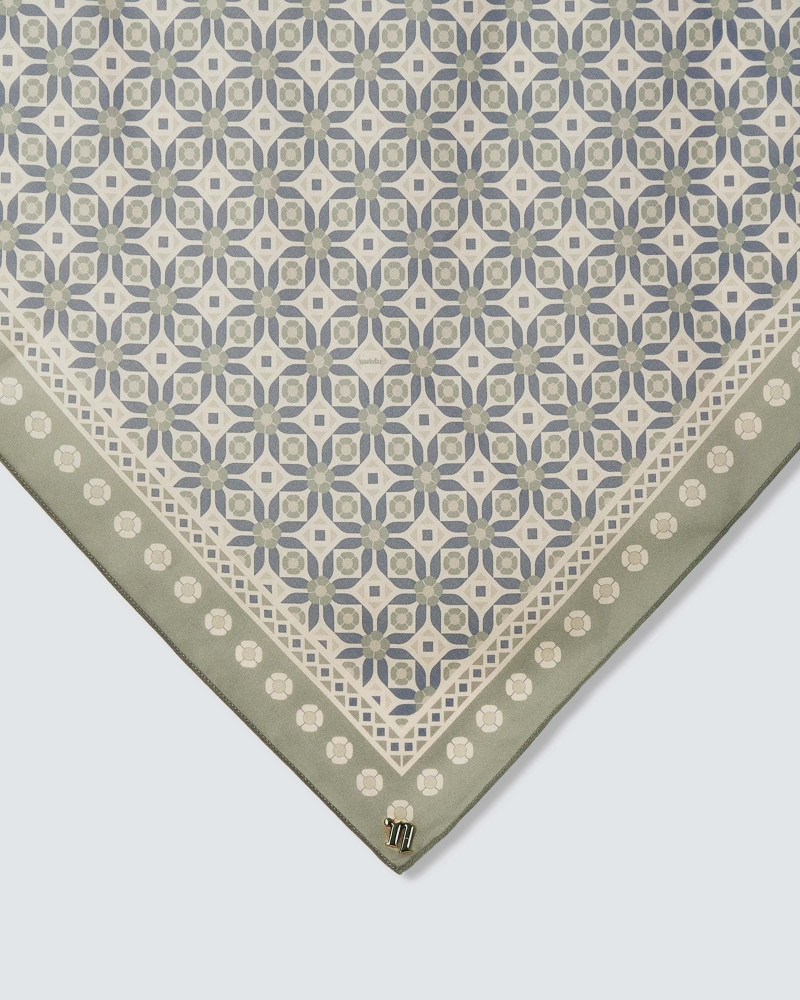 Image of ECHO GEOMETRIC COTTON VOILE SQUARE - THYMES