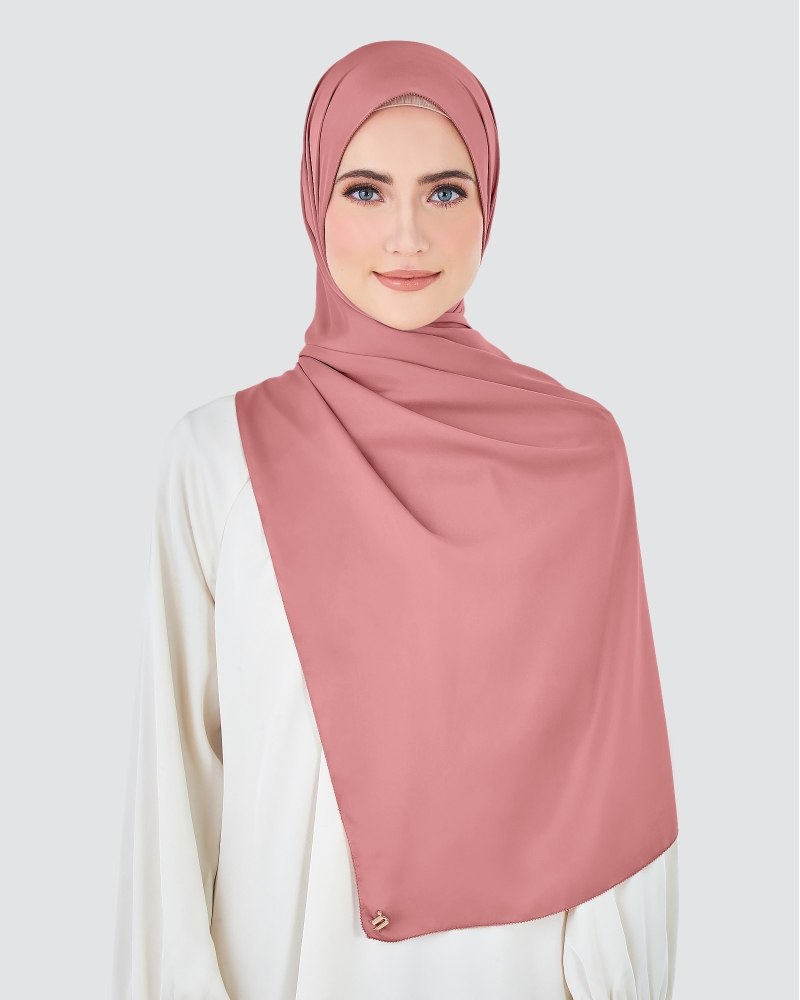 EILA SATIN SHAWL - FRENCH ROSE