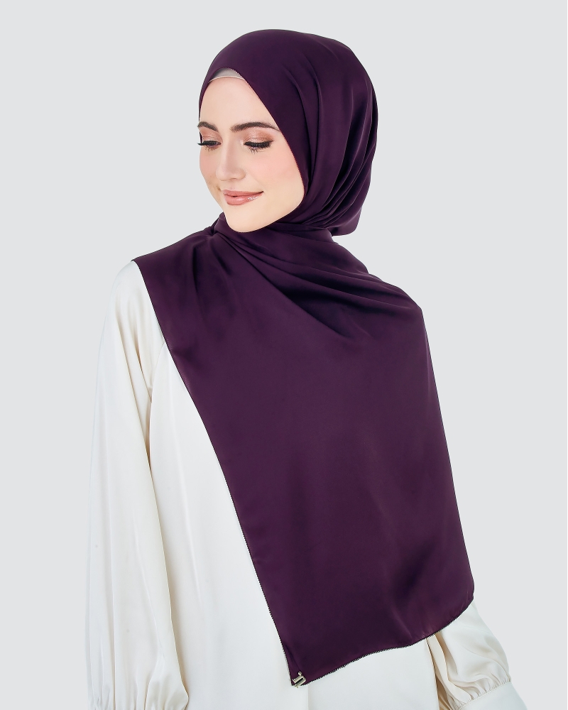 EILA SATIN SHAWL - MANGOSTEEN