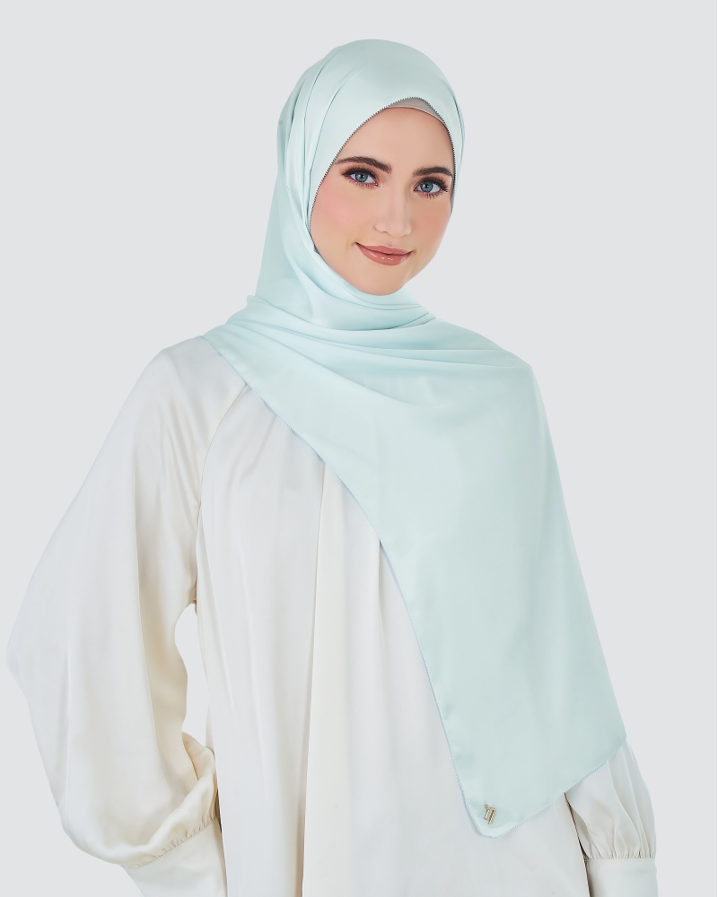 EILA SATIN SHAWL - SEA