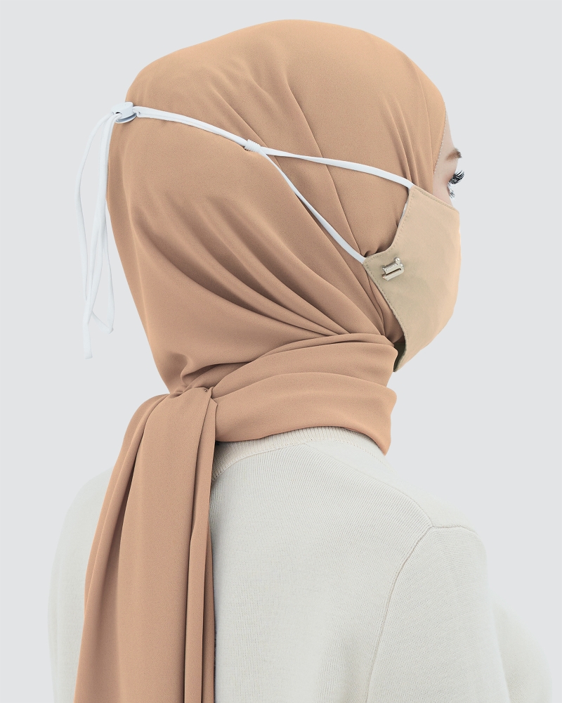 Image of 3-PLY COTTON FACE MASK - ADJUSTABLE STRAP - CREAM