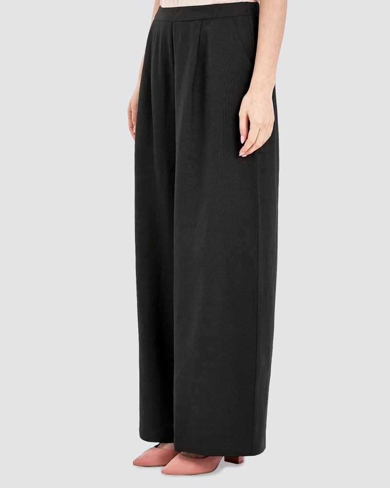 Image of FAYE LINEN PANTS - BLACK