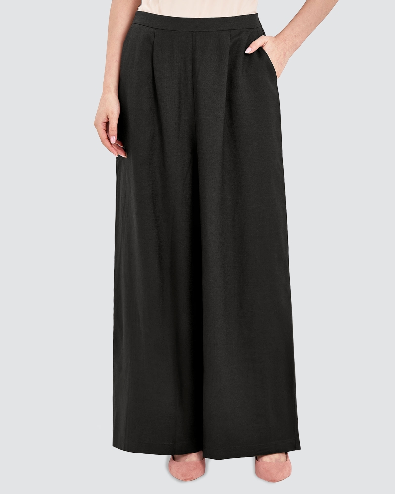 Image of FAYE LINEN PANTS - BLACK