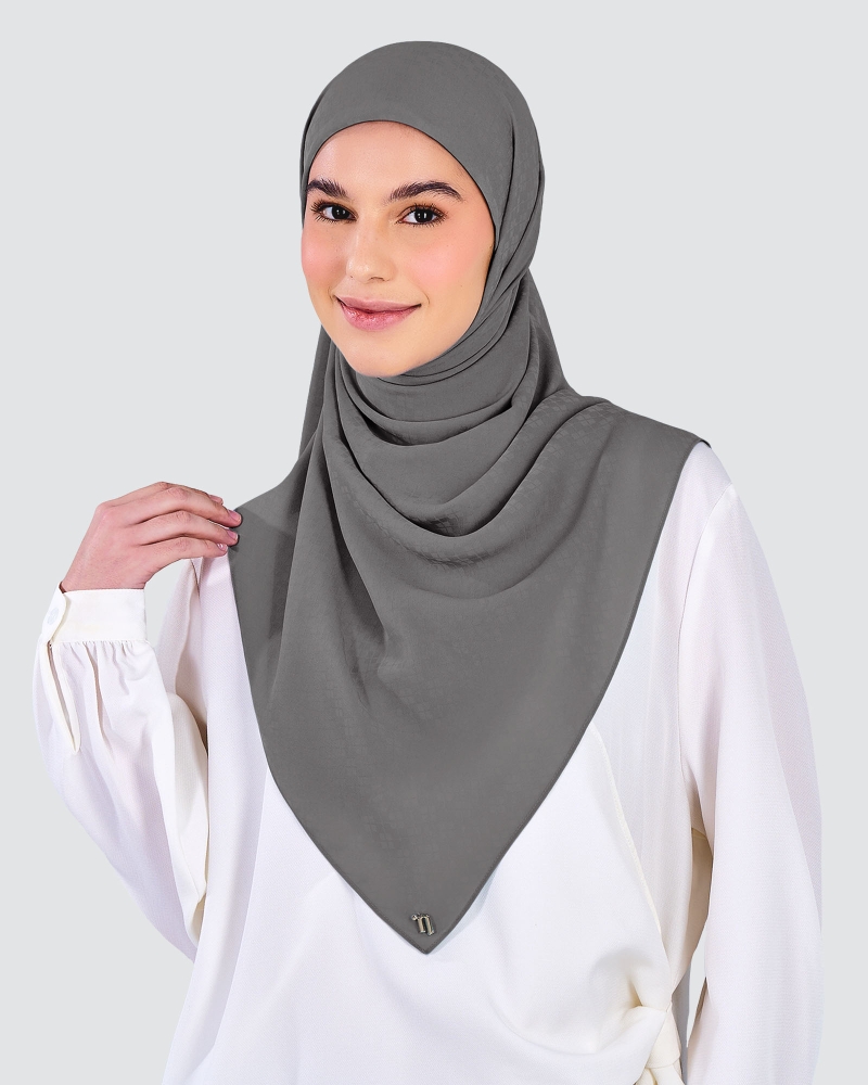 Image of GAIA CHIFFON SQUARE - GREY
