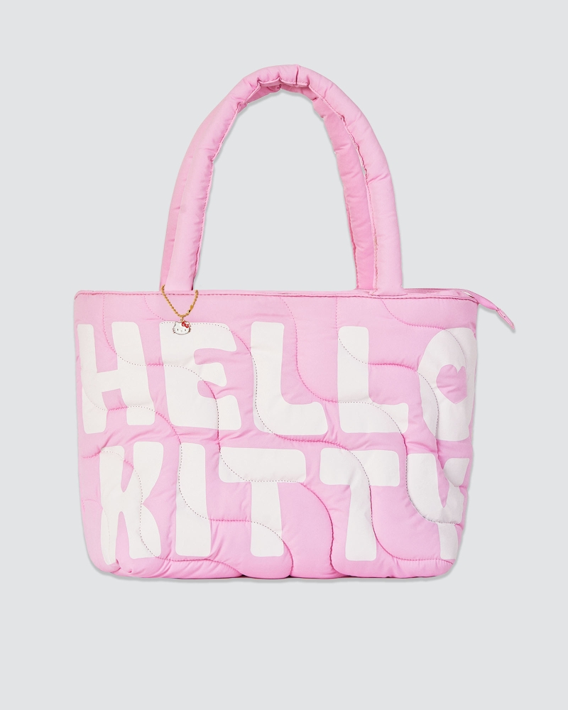 HELLO KITTY X NAELOFAR PUFFER TOTE - PINK FUZZ