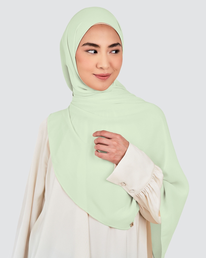 LONG CHIFFON SHAWL - HONEYDEW