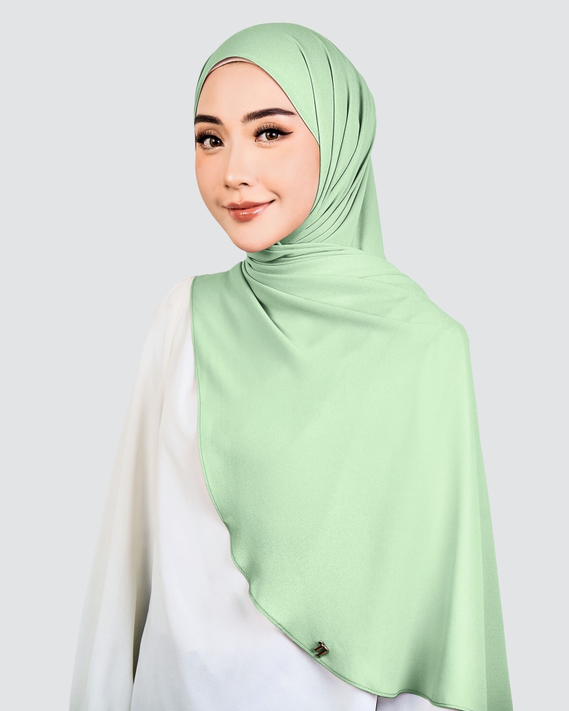 LONG CHIFFON SHAWL - JADE LIME