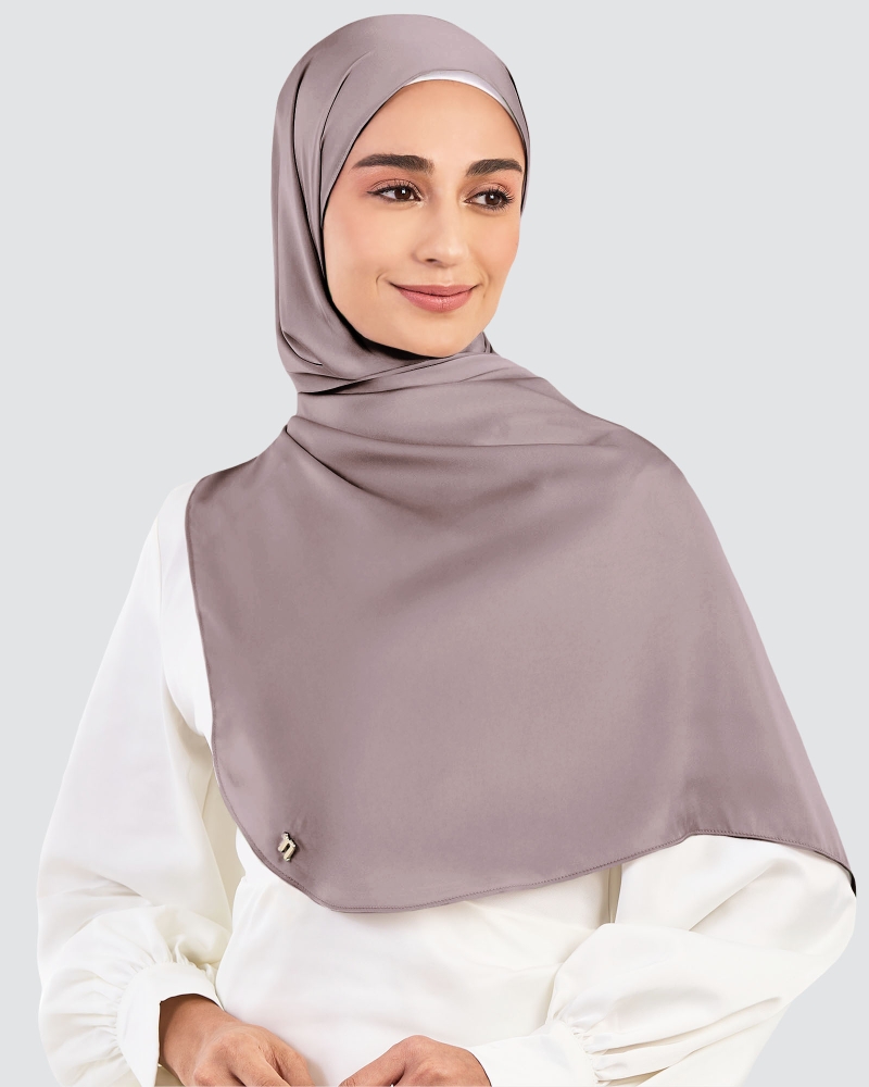 LUNA SATIN SHAWL - MOONLIT MAUVE
