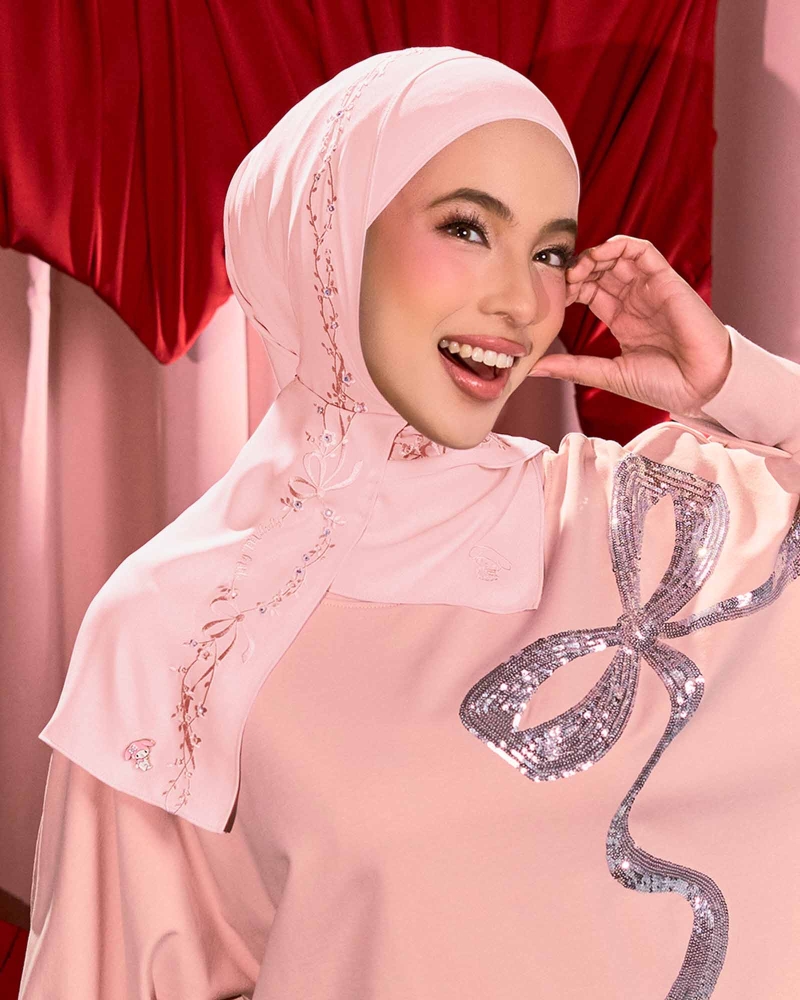 MY MELODY & NAELOFAR EMBROIDERED SHAWL - TWINKLE