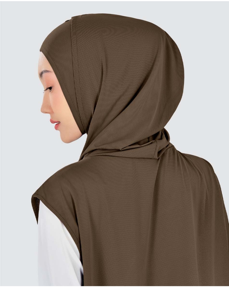 Image of nPOWER HOODIE VEST HIJAB MAXI - COFFEE BEAN
