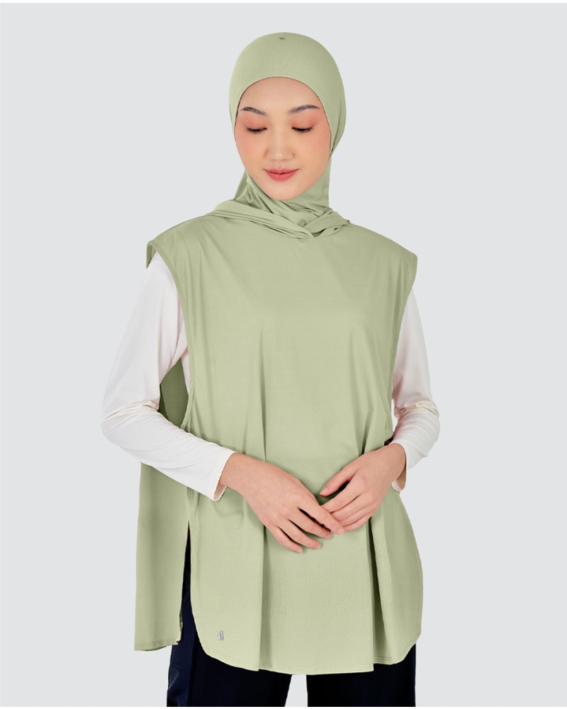 Image of nPOWER HOODIE VEST HIJAB MAXI - MEADOW