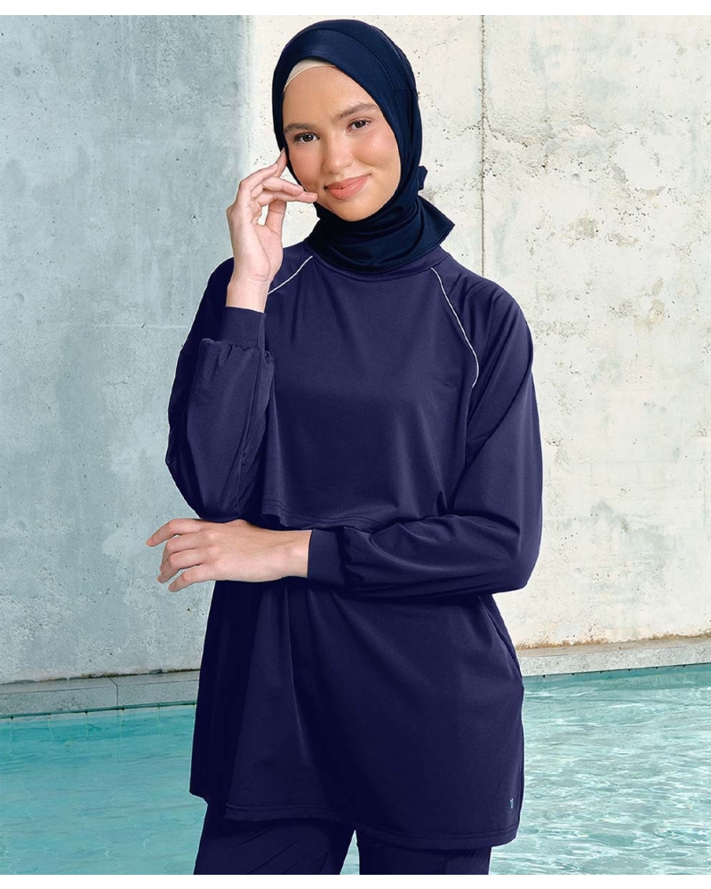 nPOWER MODEST SWIM TOP - BLUE DEPTHS