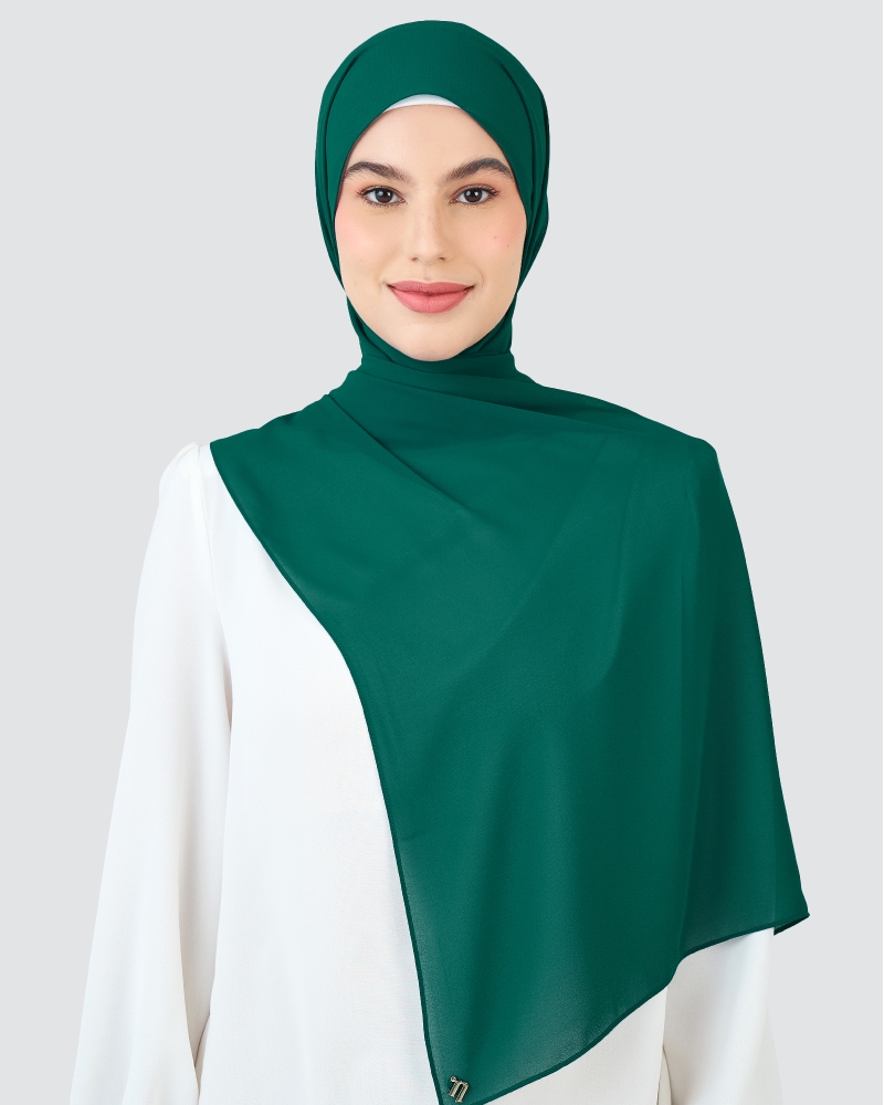 Image of RAYA CHIFFON SHAWL - PINE