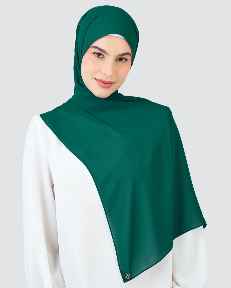 Image of RAYA CHIFFON SHAWL - PINE