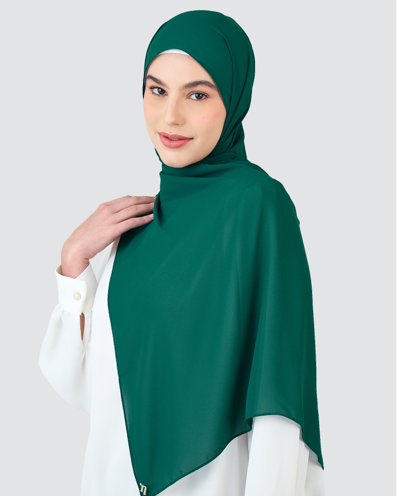 Image of RAYA CHIFFON SHAWL - PINE