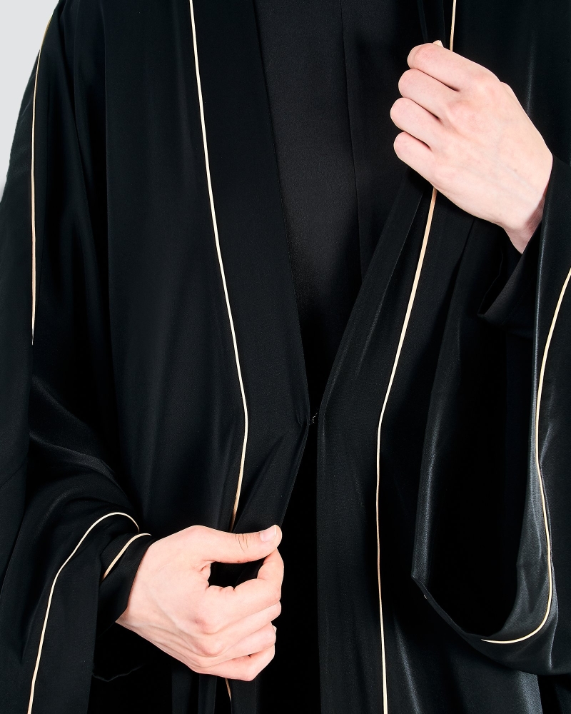 Image of AALISHA CARDIGAN ABAYA - BLACK