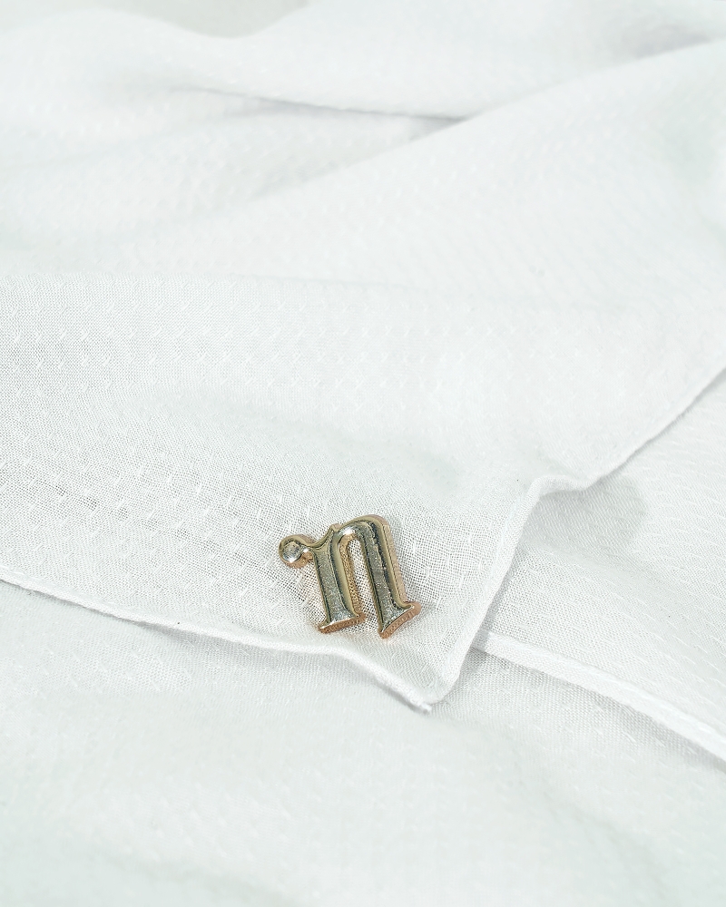 Image of RANIA TEXTURED RAYON SQUARE - WHITE