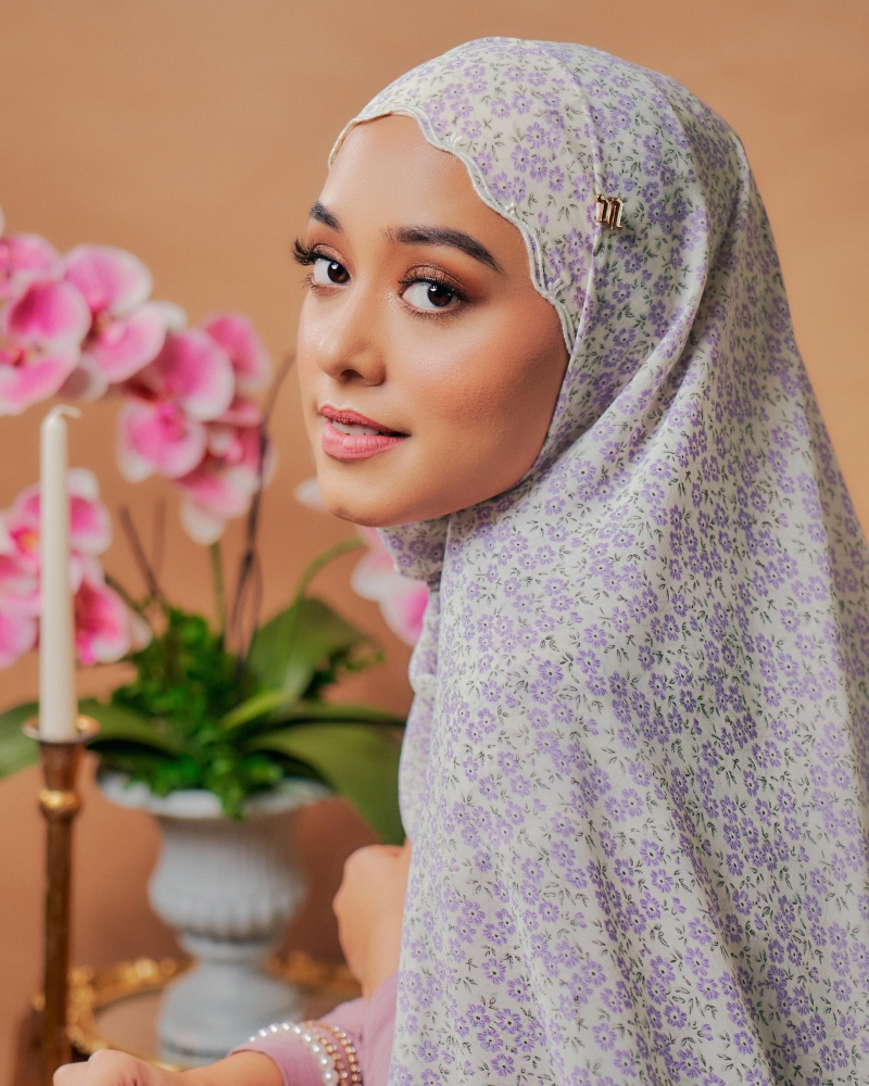 MELUR EMBROIDERED SHAWL - LILAC