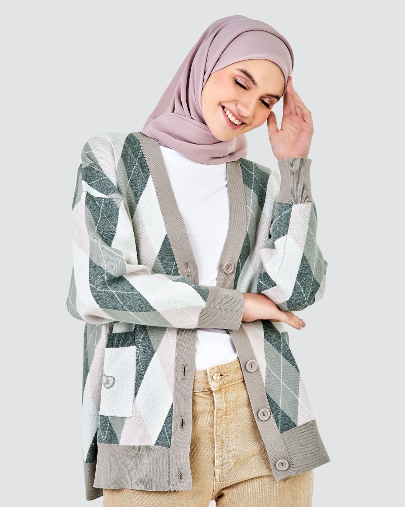 Image of HELLO KITTY X NAELOFAR CARDIGAN - TRUFFLE