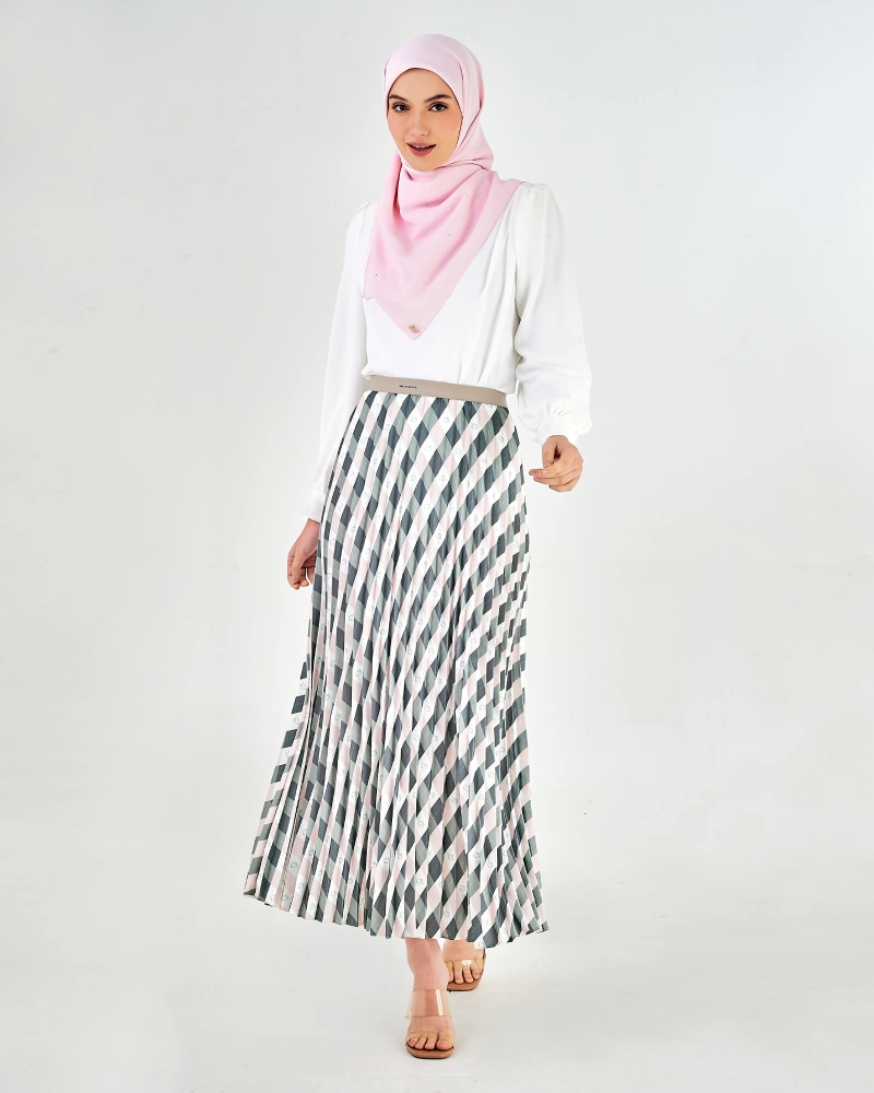 Image of HELLO KITTY X NAELOFAR PLEATED SKIRT - TRUFFLE