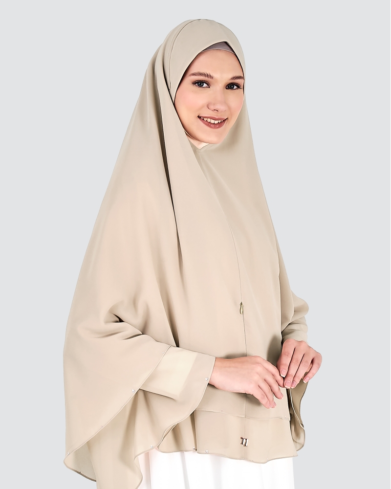 Image of KHAYLA CRYSTAL KHIMAR - LATTE