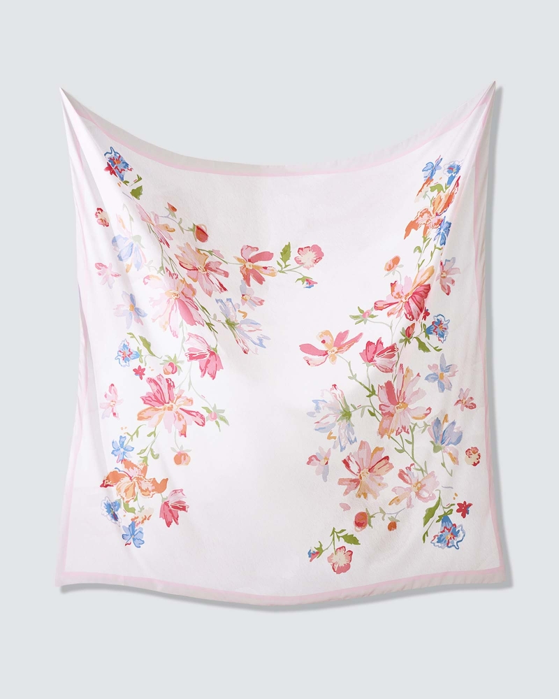 Image of WATERCOLOUR MATTE SATIN SQUARE - FLEURISH