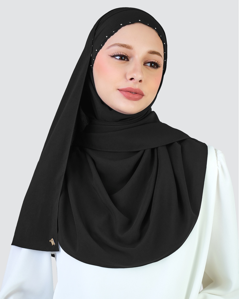 Image of WIDURI EMBROIDERED CRYSTAL SEMI-INSTANT SQUARE - BLACK