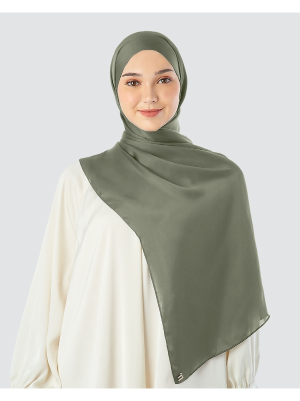 SATIN SHAWL - ASH GREEN