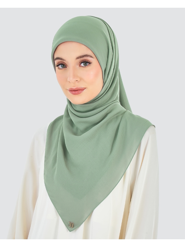 RANIA TEXTURED RAYON SQUARE - DUSTY SAGE