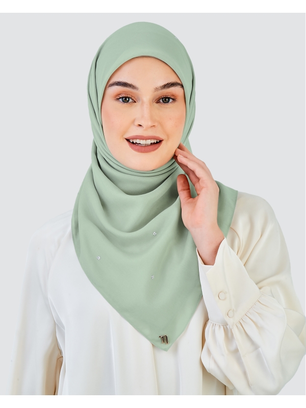 LADY DIANA COTTON VOILE SQUARE - JADE