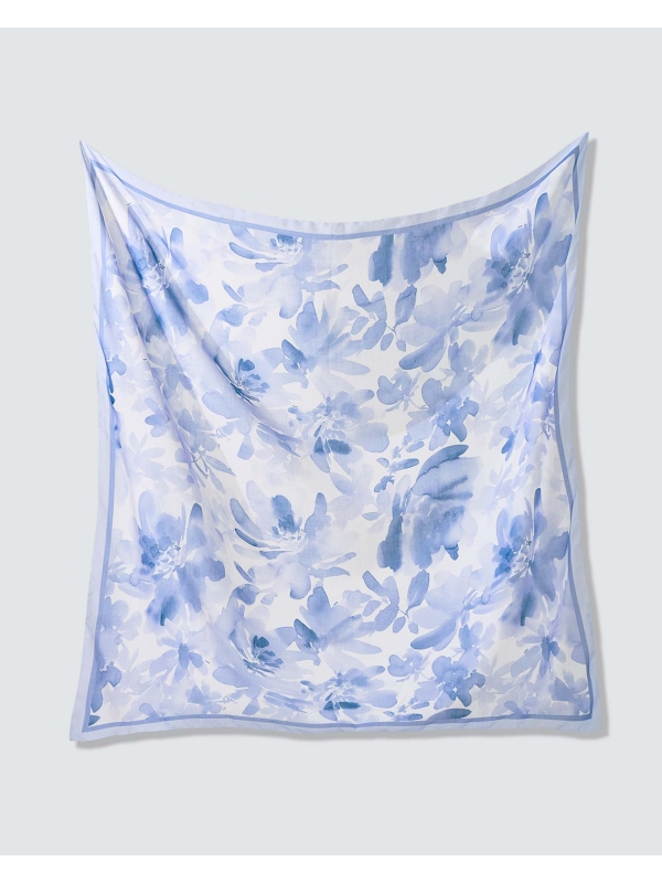 WATERCOLOUR COTTON VOILE SQUARE - AQUARELLE